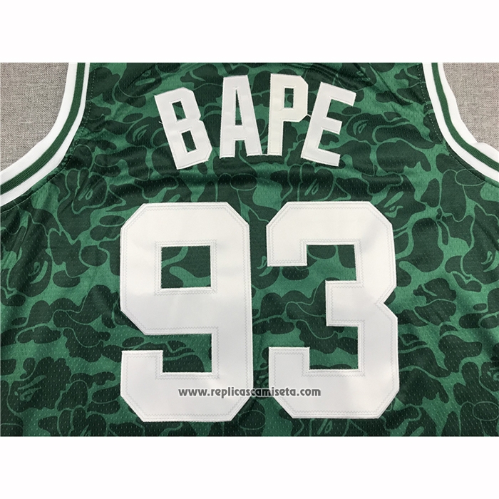Camiseta Boston Celtics Bape #93 Hardwood Classic Verde